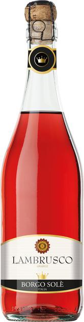 Вино ігристе Borgo Sole Lambrusco dell'Emilia IGT Rosato Amabile рож. напівсл. 0,75л 8%